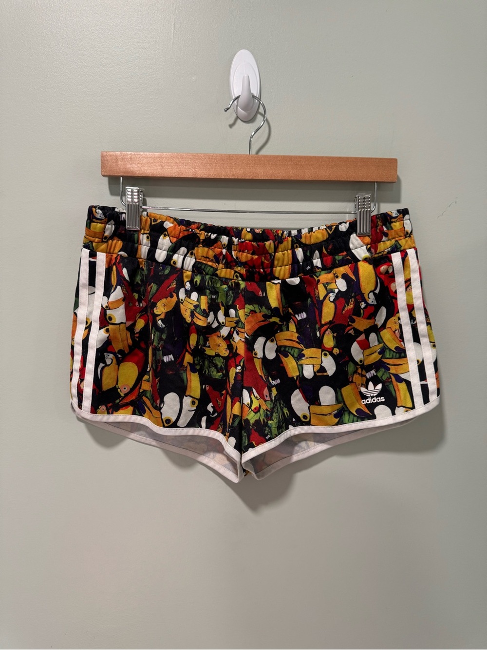 Adidas X The Farm Tucanario Toucan Print Athletic Shorts M